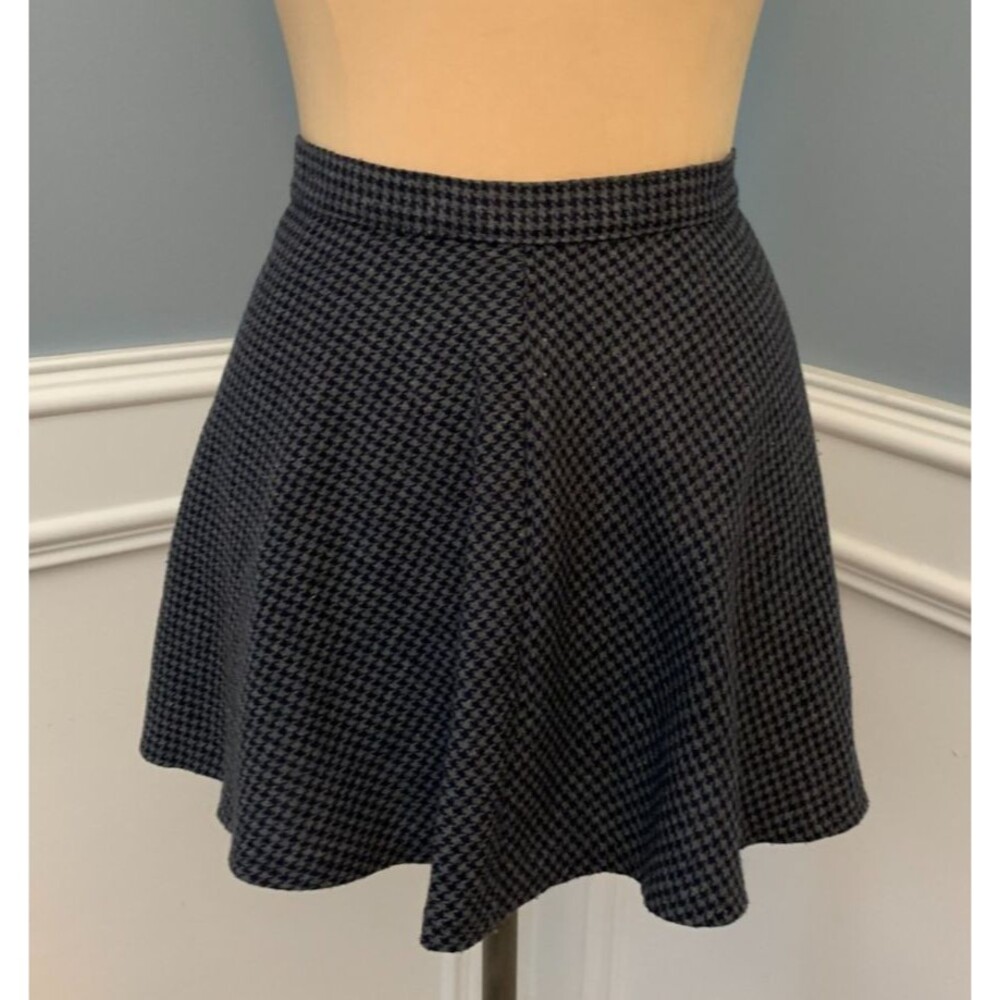 American Apparel Mini Skirt Womens S Tweed Houndstooth A Line Skater Circle